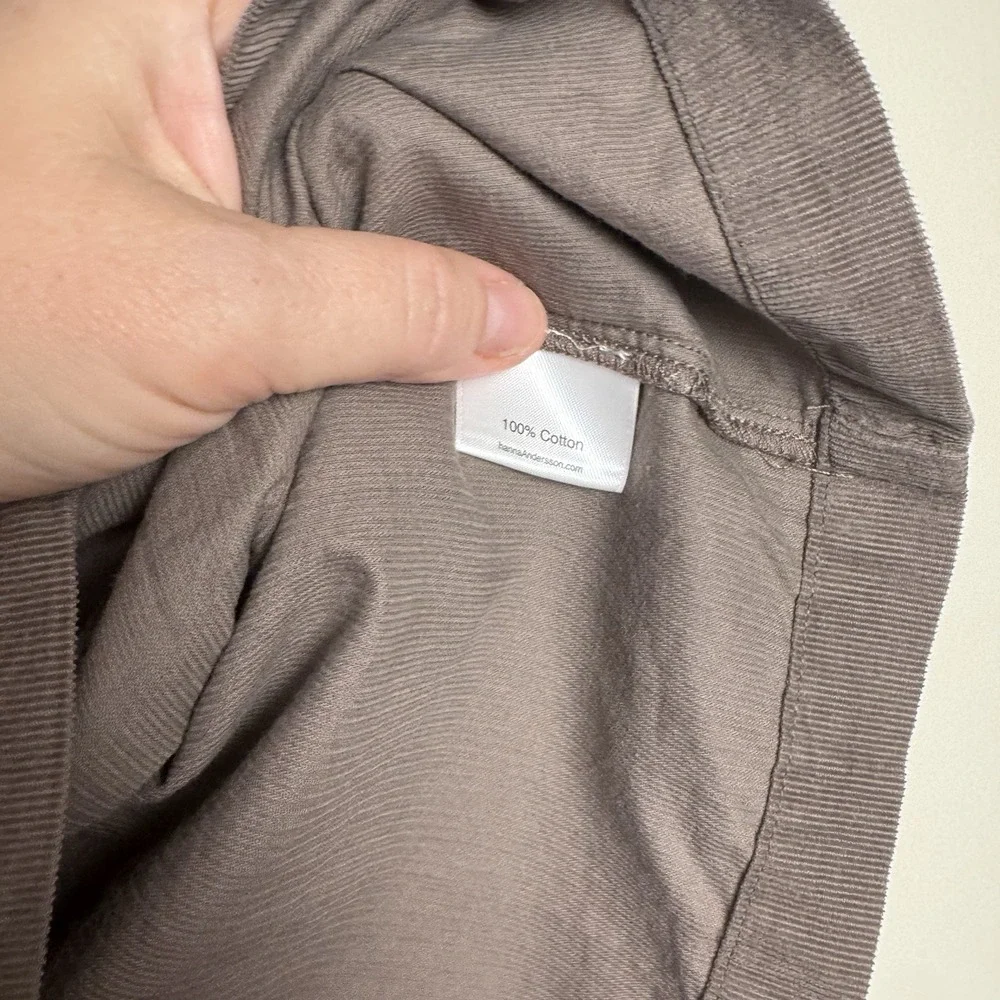 Hanna Andersson Gray Brown Corduroy Dress Girl Ruffled Long Sleeve Size 100 (3T) - Picture 5 of 7